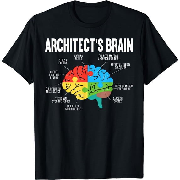 Architect's Brain Funny Architecture House Design T-Shirt Black X-Large