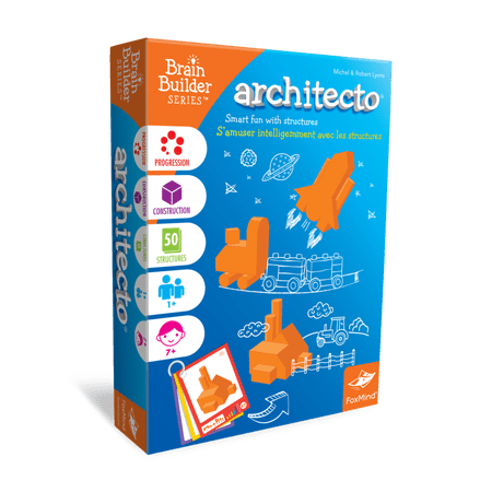 FoxMind Games: Architecto Spatial Logic and Dexterity Game, Smart Fun with Structures, 50 Smart Puzzles to Work Through, 6 Levels of Complexity, Develops STEM Skills, 1+ Players, For Ages 7 and up