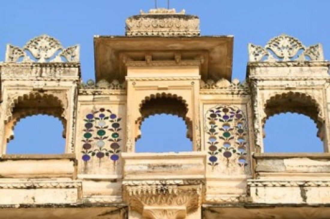 Architectual detail on City Palace Udaipur Rajasthan India Canvas Art - Keren Su DanitaDelimont (26 x 18)