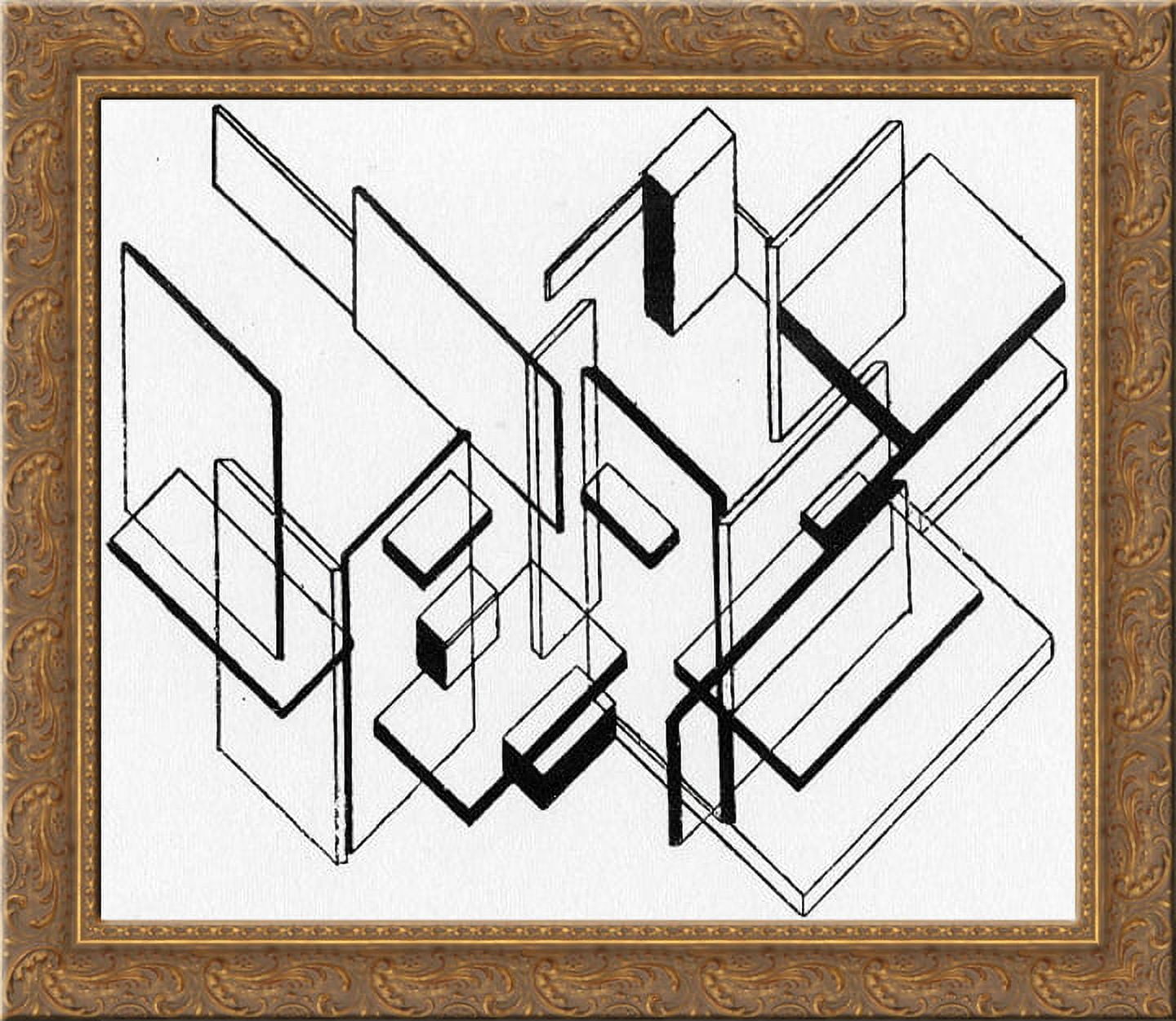 Architectural Analysis 24x20 Gold Ornate Wood Framed Canvas Art by Theo ...
