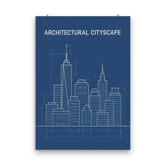 Architectural Blueprint Poster - Wall Decor for Modern Office