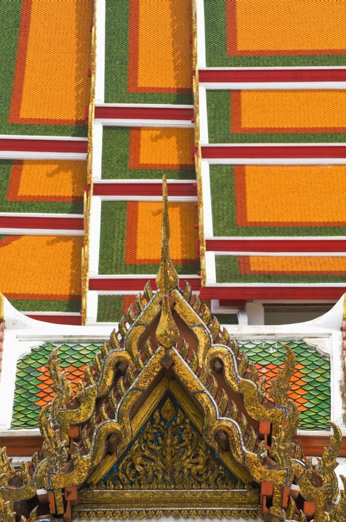 Architectural Detail Of Wat Pho Temple Canvas Art - Ian Cumming Design Pics (12 x 19)