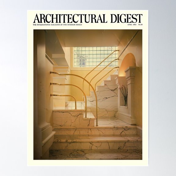 Architectural Digest 1983 Poster Wall Art, Modern Wall Decor For Living Room Bedroom, 16x24 UNFRAMED
