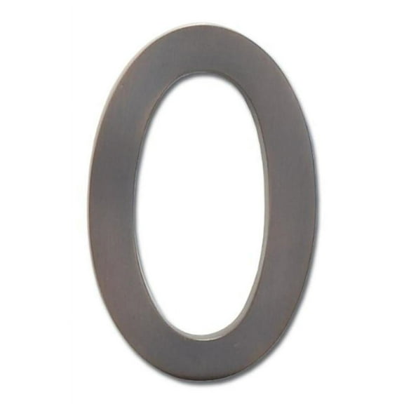 Architectural Mailboxes 3582DC Number 0 Solid Cast Brass 4 inch Floating House Number Dark Aged Copper ''0''