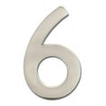 thumbnail image 1 of Architectural Mailboxes 3582-6 4" Tall Solid Brass House Number '6' - Nickel, 1 of 2