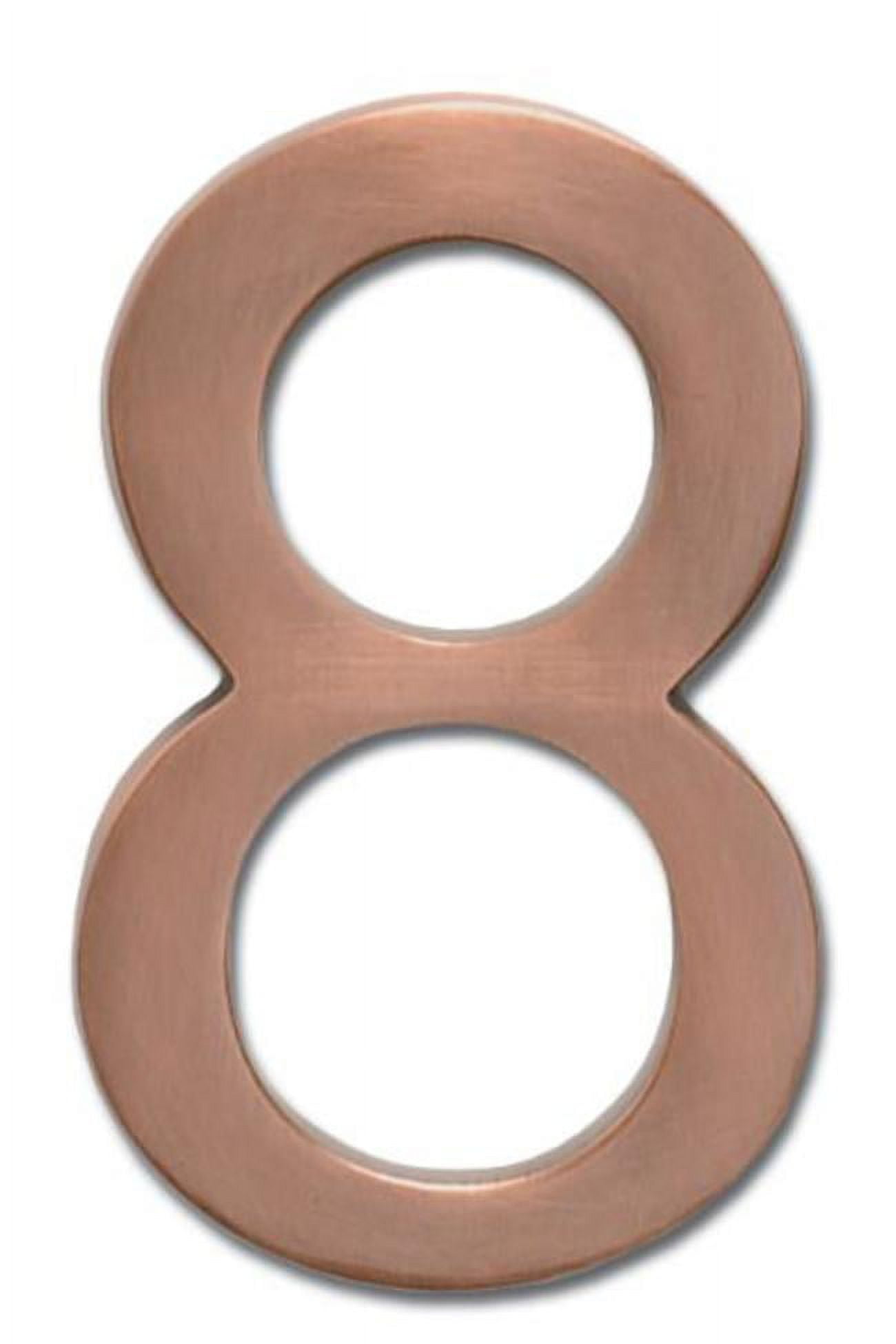 Architectural Mailboxes 3582AC Number 8 Solid Cast Brass 4 inch Floating House Number Antique Copper ''8''