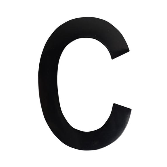 Architectural Mailboxes 3582B-C 4 in. Brass Floating House Letter C, Black