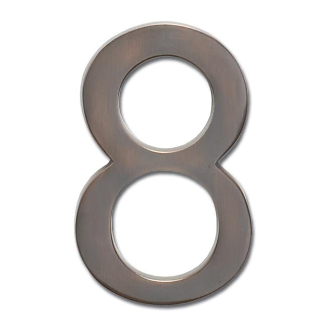 Architectural Mailboxes 3582DC Number 8 Solid Cast Brass 4 inch Floating House Number Dark Aged Copper ''8''