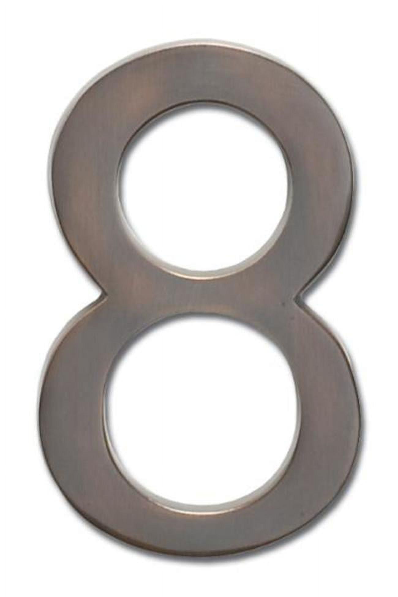 Architectural Mailboxes 3582DC Number 8 Solid Cast Brass 4 inch Floating House Number Dark Aged Copper ''8''