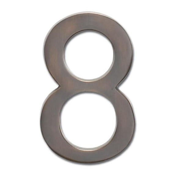 Architectural Mailboxes 3582DC Number 8 Solid Cast Brass 4 inch Floating House Number Dark Aged Copper ''8''