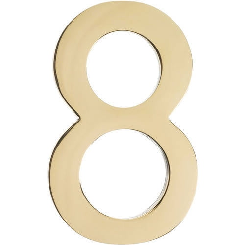 Architectural Mailboxes 3582PB-8 Floating House Number 8, Polished Brass - 4 in.