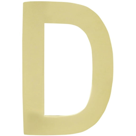 Architectural Mailboxes 3582PB-D 4 in. Brass Floating House Letter D, Polished Brass