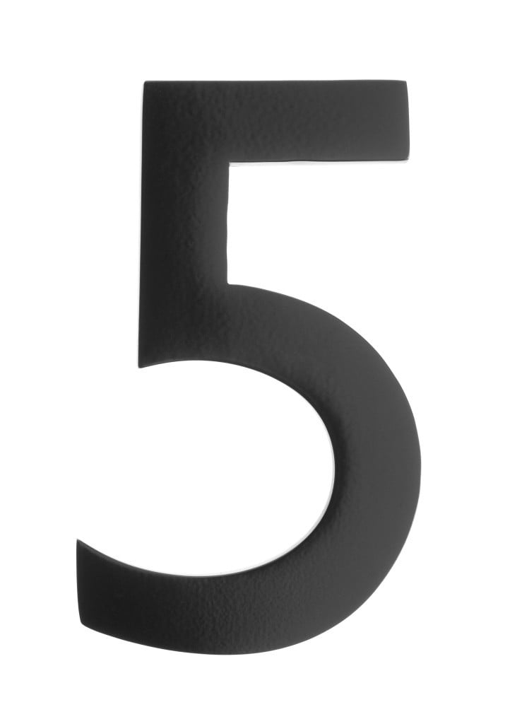 Architectural Mailboxes 3585B-5 Floating House Number 5, Black - 5 in.