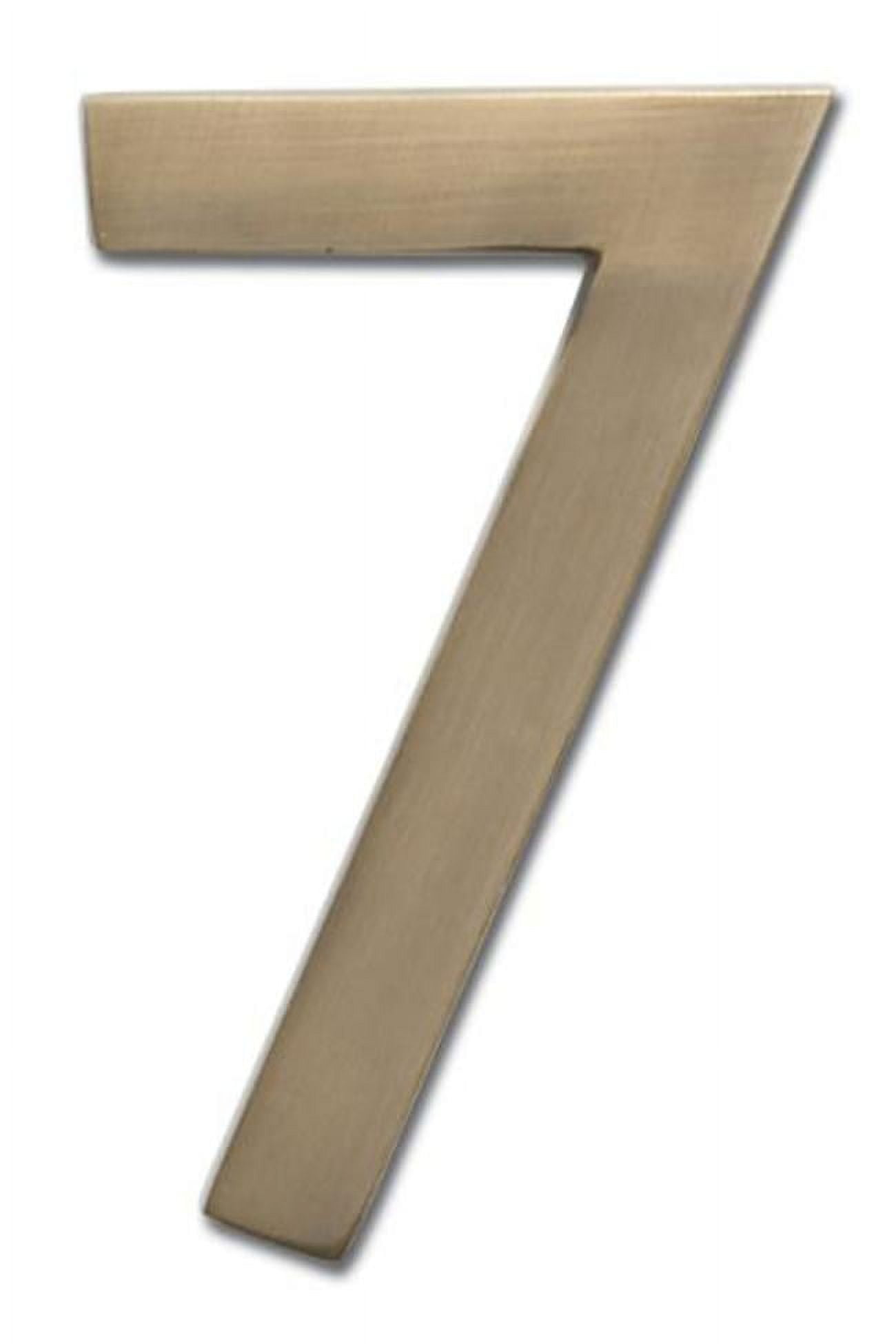 Architectural Mailboxes 3585AB-7 Solid Cast Brass 5 in. Antique Brass Floating House Number 7