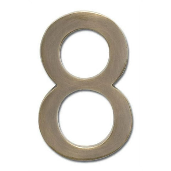 Architectural Mailboxes 3585AB-8 Solid Cast Brass 5 in. Antique Brass Floating House Number 8