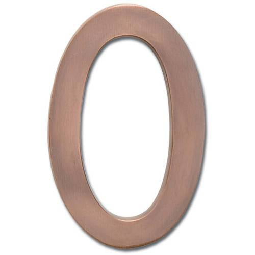 Architectural Mailboxes 3585AC-0 Solid Cast Brass 5 in. Antique Copper Floating House Number 0