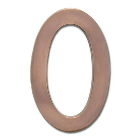 Architectural Mailboxes 3585AC-0 Solid Cast Brass 5 in. Antique Copper Floating House Number 0