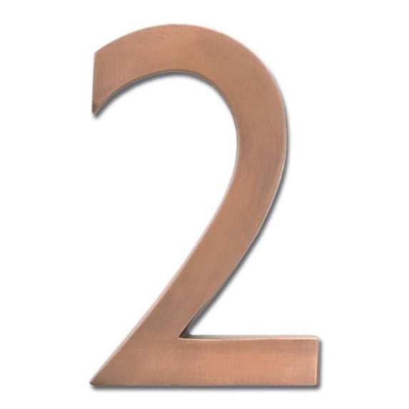 Architectural Mailboxes 3585AC-2 Solid Cast Brass 5 in. Antique Copper Floating House Number 0
