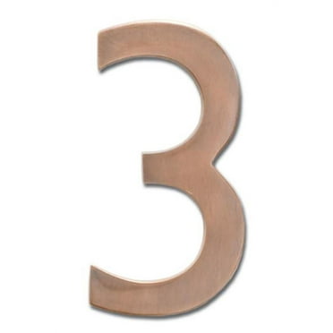 Architectural Mailboxes 3585AC-3 Solid Cast Brass 5 in. Antique Copper Floating House Number 3