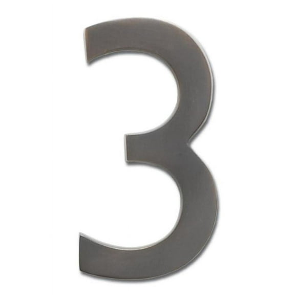 Architectural Mailboxes 3585DC-3 Solid Cast Brass 5 in. Dark Aged Copper Floating House Number 3