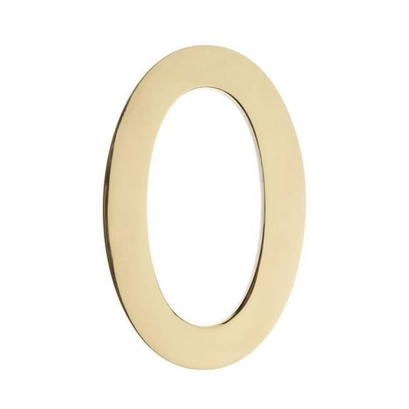 Architectural Mailboxes 3585PB-0 House Number 0, Polished Brass - 5 in.
