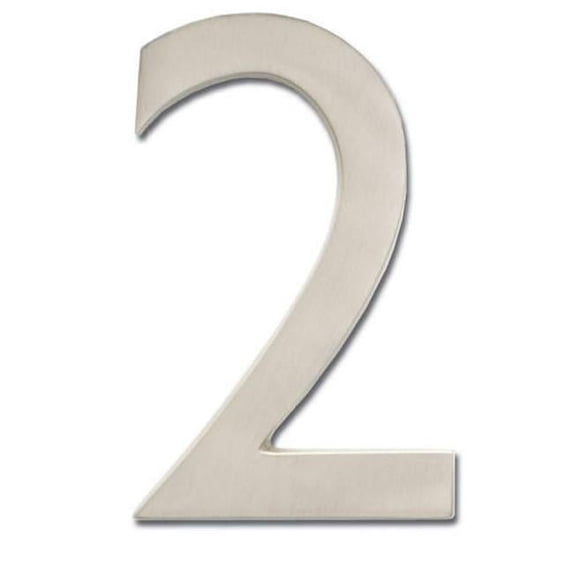 Architectural Mailboxes 3585SN-2 Solid Cast Brass 5 in. Satin Nickel Floating House Number 0