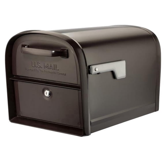 Architectural Mailboxes Oasis 360 Locking Post Mount Mailbox, Rubbed Bronze
