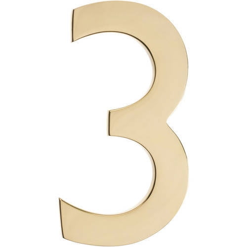 Architectural Mailboxes 4" Brass Floating House-Number 3