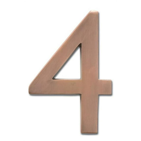 Architectural Mailboxes 4" Brass Floating House-Number 4
