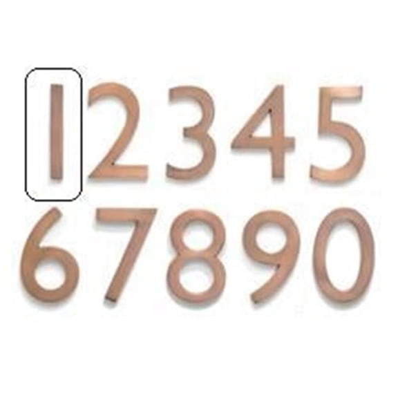 Architectural Mailboxes 4" Brass Floating House Number, Polished Brass, 1