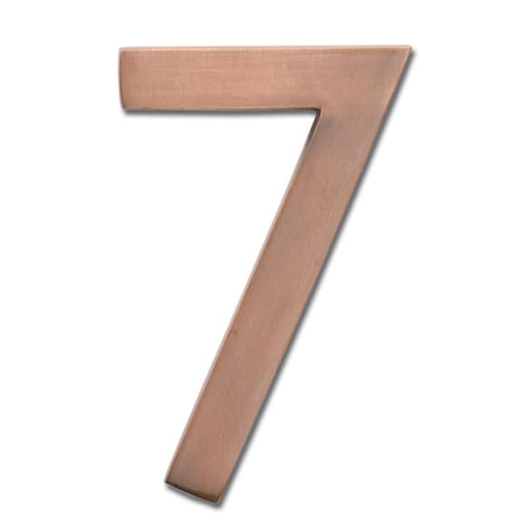 Architectural Mailboxes 4" Brass Floating House Number, Polished Brass, 7