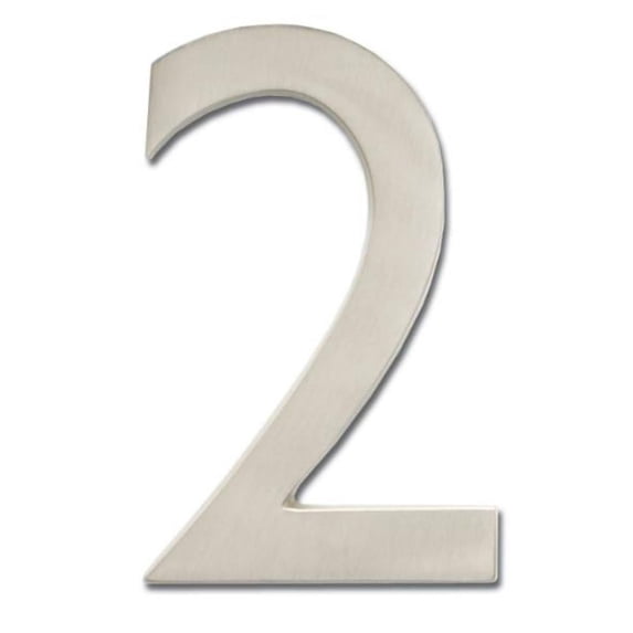 Architectural Mailboxes 4" Brass Floating House Number, Satin Nickel, 2