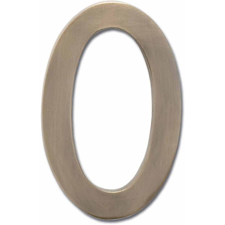 Architectural Mailboxes 5" Brass Floating House Number, Polished Brass, 0