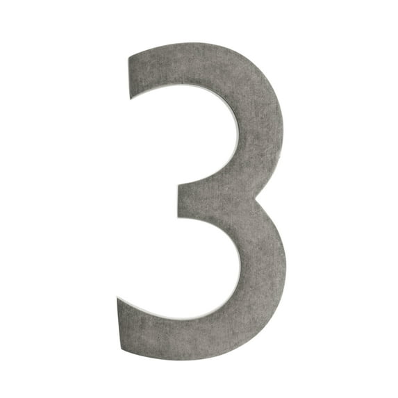 Architectural Mailboxes 5" Brass Floating House Number, Satin Nickel, 3