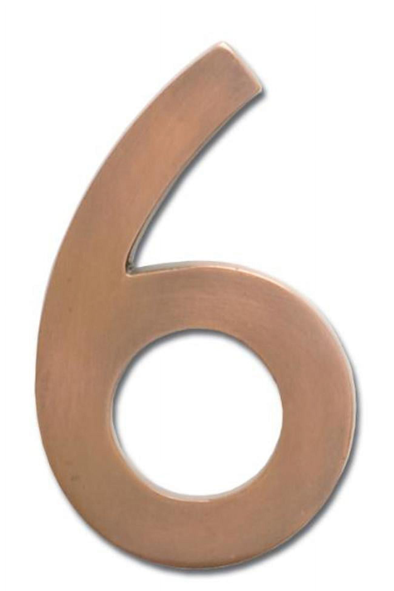 Architectural Mailboxes 5" Brass Floating House Number, Satin Nickel, 6