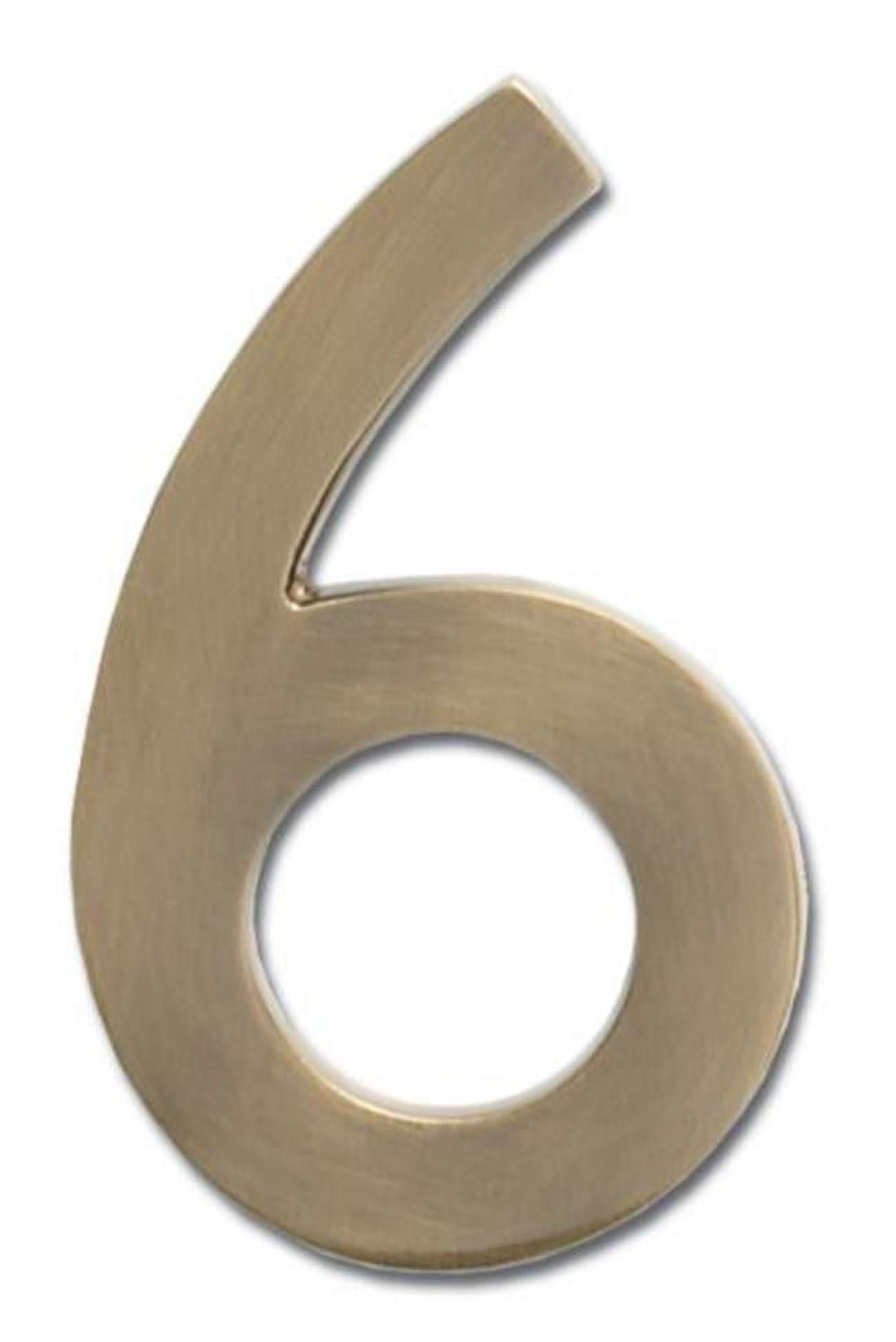 Architectural Mailboxes 5" Brass Floating House Number, Satin Nickel, 6