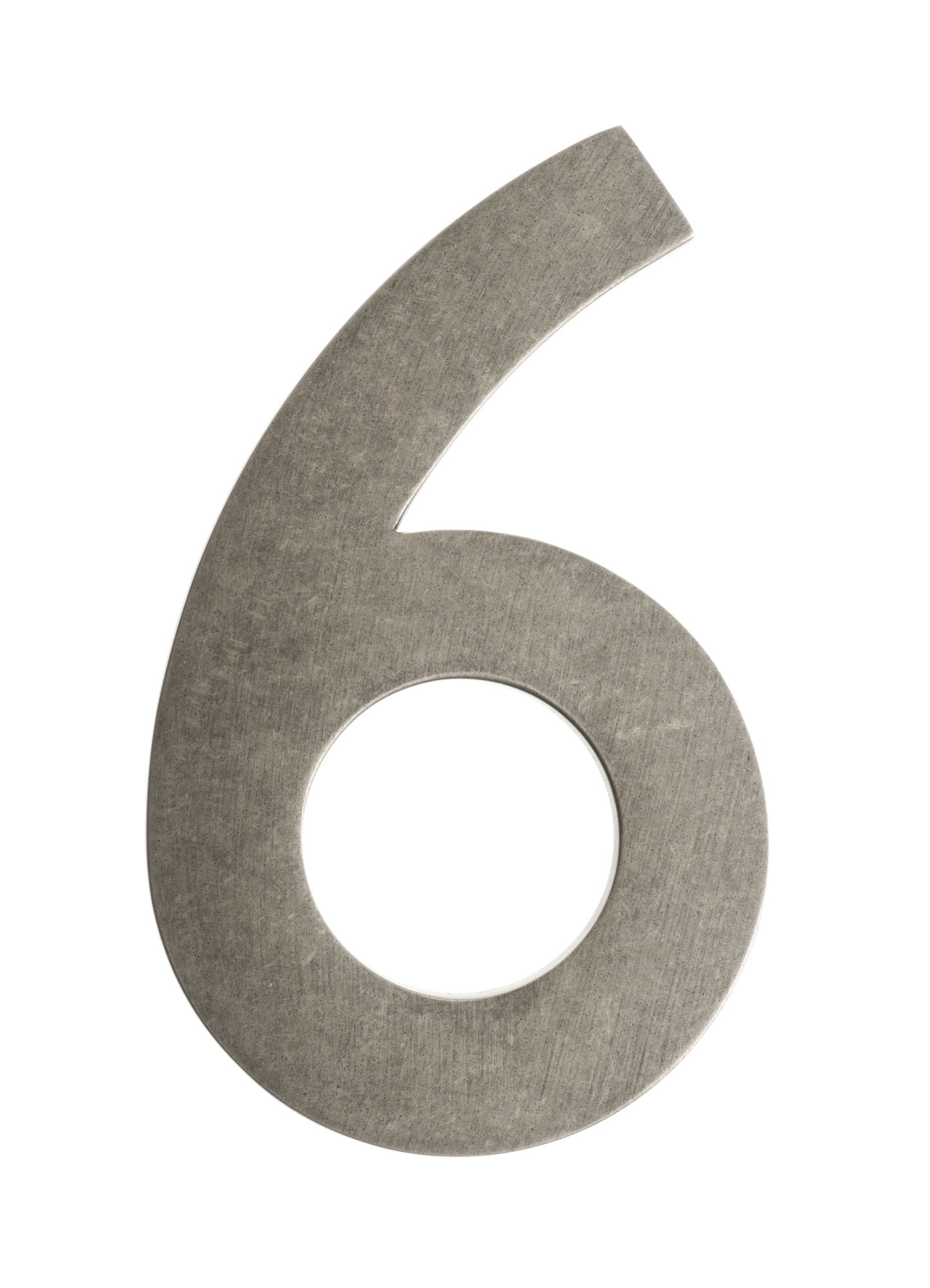 Architectural Mailboxes 5" Brass Floating House Number, Satin Nickel, 6