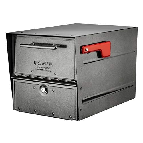 Architectural Mailboxes Oasis Eclipse Locking Post Mount Mailbox, Pewter