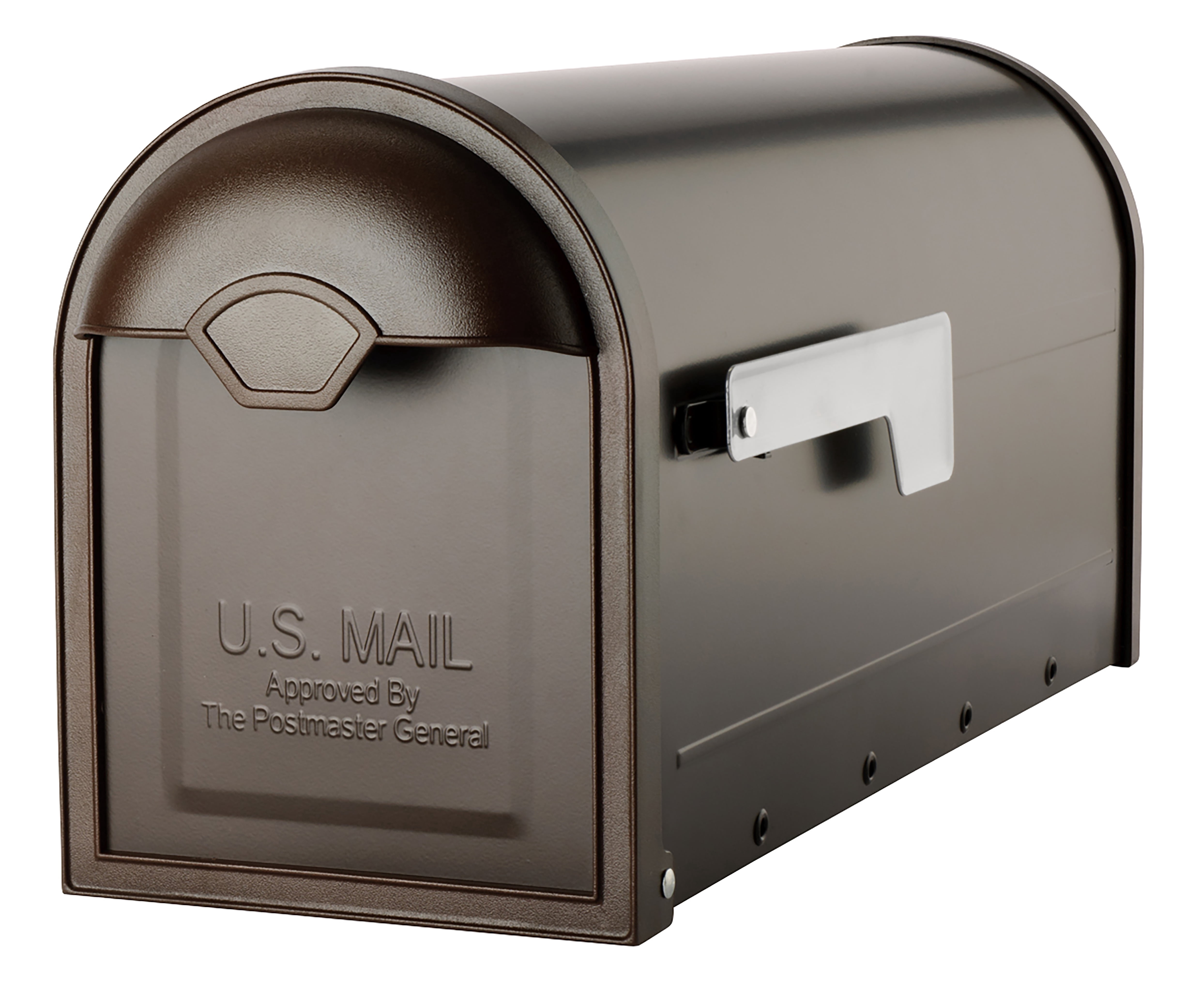 Architectural Mailboxes Winston™ Heavy duty Steel Metal Post Mounted Mail Box for outside, Rubbed Bronze, Medium USPS Approved Curbside Mailbox