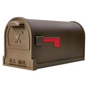 Architectural Mailboxes Arlington Galvanized Steel, Large, Post-Mount Mailbox in Textured Bronze