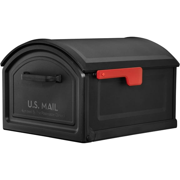 Architectural Mailboxes BILT CRE8 T4, USPS Approved Next Generation Rust-Proof Plastic Post Mounted Mail Box for Outside, Black, XL Extra Large Curbside Mailbox with Magnetic Latch