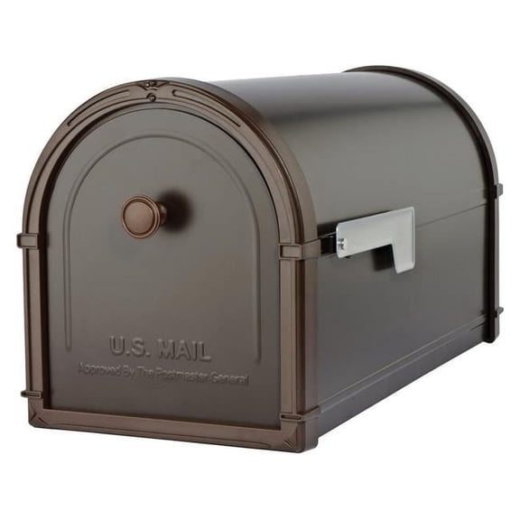 Architectural Mailboxes Bellevue™ Heavy duty Decorative Steel Metal Post Mounted Mail Box for outside, Rubbed Bronze, Large Curbside Mailbox with Magnetic Latch