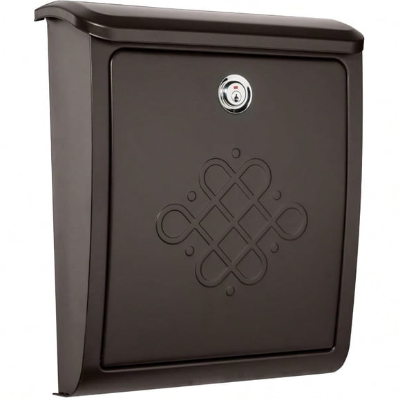 Architectural Mailboxes Bordeaux Locking Wall-Mounted Mailbox for Outside Decorative Metal Gaanized Steel Medium Mail Box with Lock and Key Drop Box Rubbed Bronze