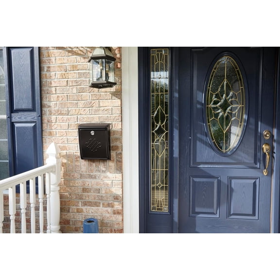 Architectural Mailboxes Bordeaux™ Locking, Wall-Mounted Mailbox for Outside, Decorative Metal Galvanized Steel Medium Mail Box with Lock and Key Drop Box, Rubbed Bronze