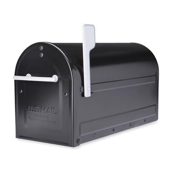 Architectural Mailboxes Boulder Post Mount Mailbox, Black, Large