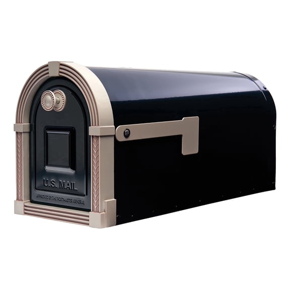 Architectural Mailboxes Brunswick Large, Steel, Post-Mount Mailbox, Black, BM16BSNAM