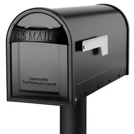 MB2 Post Mount Mailbox Black with Red Flag MB2 Post Mount Mailbox Black with Red Flag