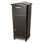 Architectural Mailboxes Elephantrunk  Package Delivery Box for Outside, Extra Large Lockable with Hopper Door, Heavy Duty Aluminum, Anti-Theft Baffle Porch Pirate Protection, Black