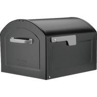 Extra Large Black Steel Post Mount Mailbox