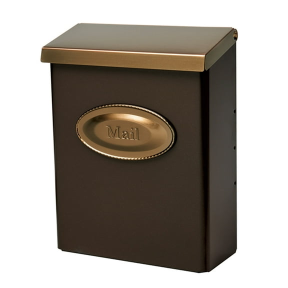 Architectural Mailboxes Designer Medium, Vertical, Wall Mount, Locking Mailbox, Venetian Bronze, DMVKGVAM